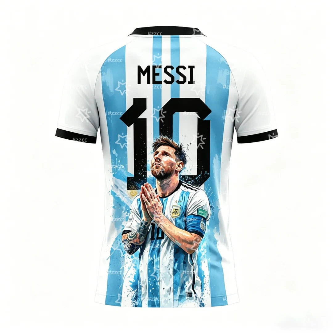 2026 Messi Argentina Team Football Jersey Match & Training Kit Summer Sports Men's T-Shirt Children's Clothing Tee Y2k Woman
