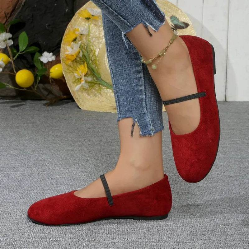 ballet flats women round toe elastic band shoes newwomen cozy 2026