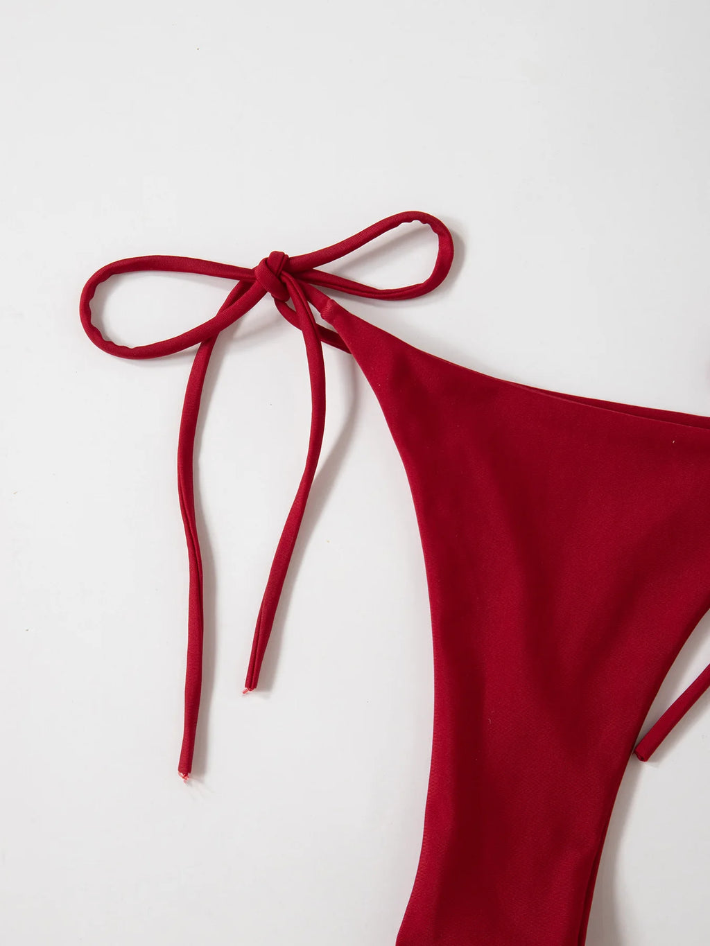 New European and American Pure Color Sexy Tied Rope Spicy Girl Temperament Women's Fashionable Bikini Swimsuit Bright Color
