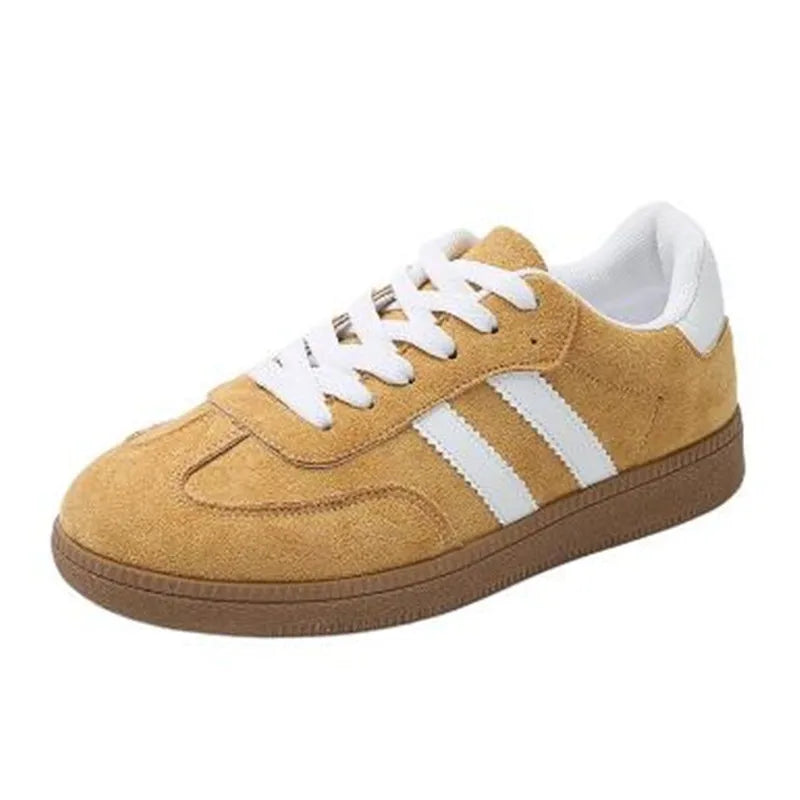 New Retro Round Head Soft Leather Shoes 2026 Spring Style Versatile Breathable Lightweight Agan Sports Shoes for Couples Sneaker
