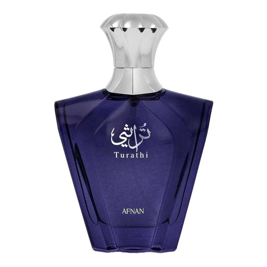 Afnan Turathi Blue Eau De Parfum for Men 3.0oz 90ml Spray Fresh Citrus Amber Woody Perfume Long Lasting Summer Spring Fragrance