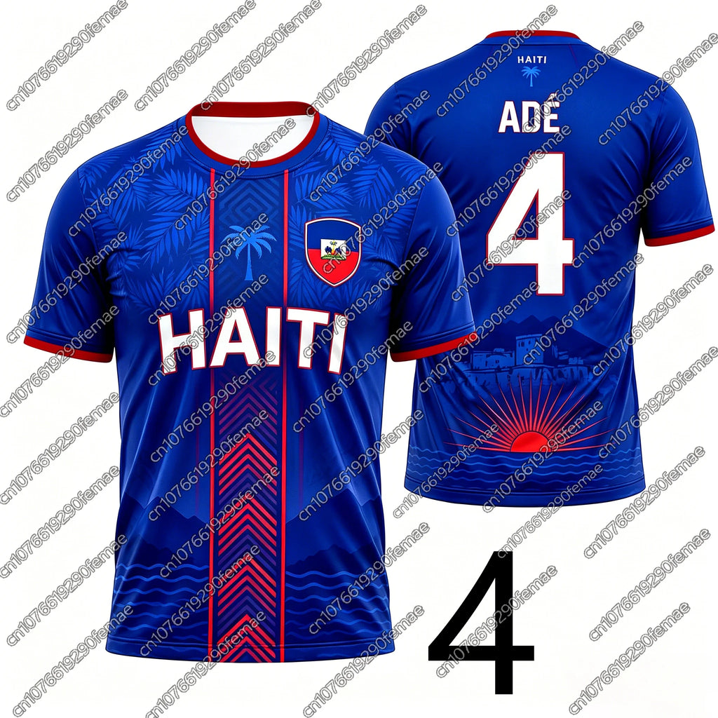 2026 New Summer Haiti Fans T-Shirt Unisex Football Style Name Number Print Jersey Boys Girls Sports Top Hiking Outdoor Apparel