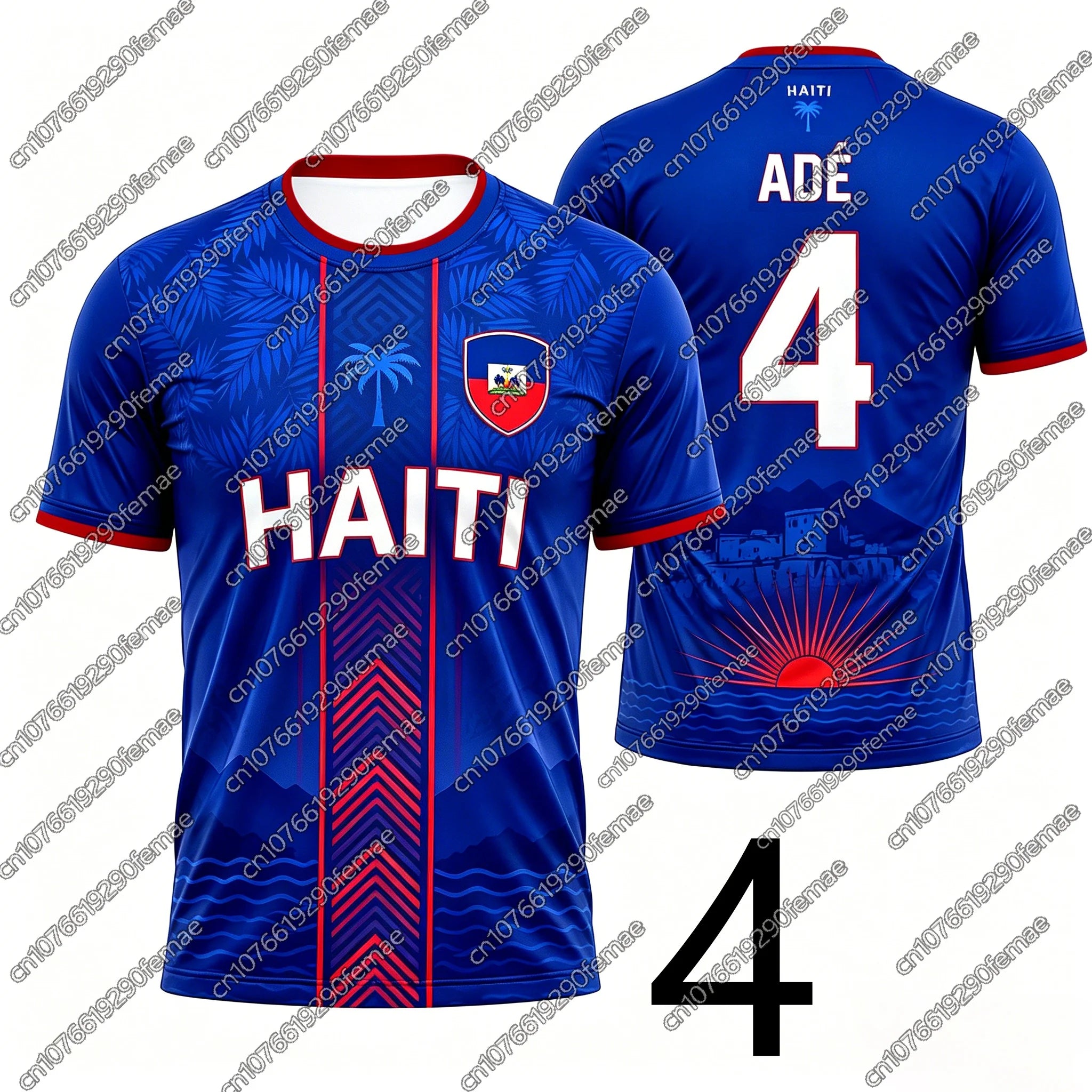 2026 New Summer Haiti Fans T-Shirt Unisex Football Style Name Number Print Jersey Boys Girls Sports Top Hiking Outdoor Apparel