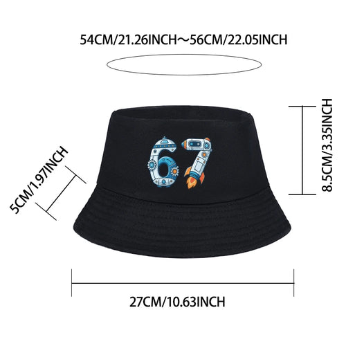 2-6Y Kids Foldable Bucket Hat with Space 67 Print, Breathable Casual Sun Hat for Daily Wear & Travel