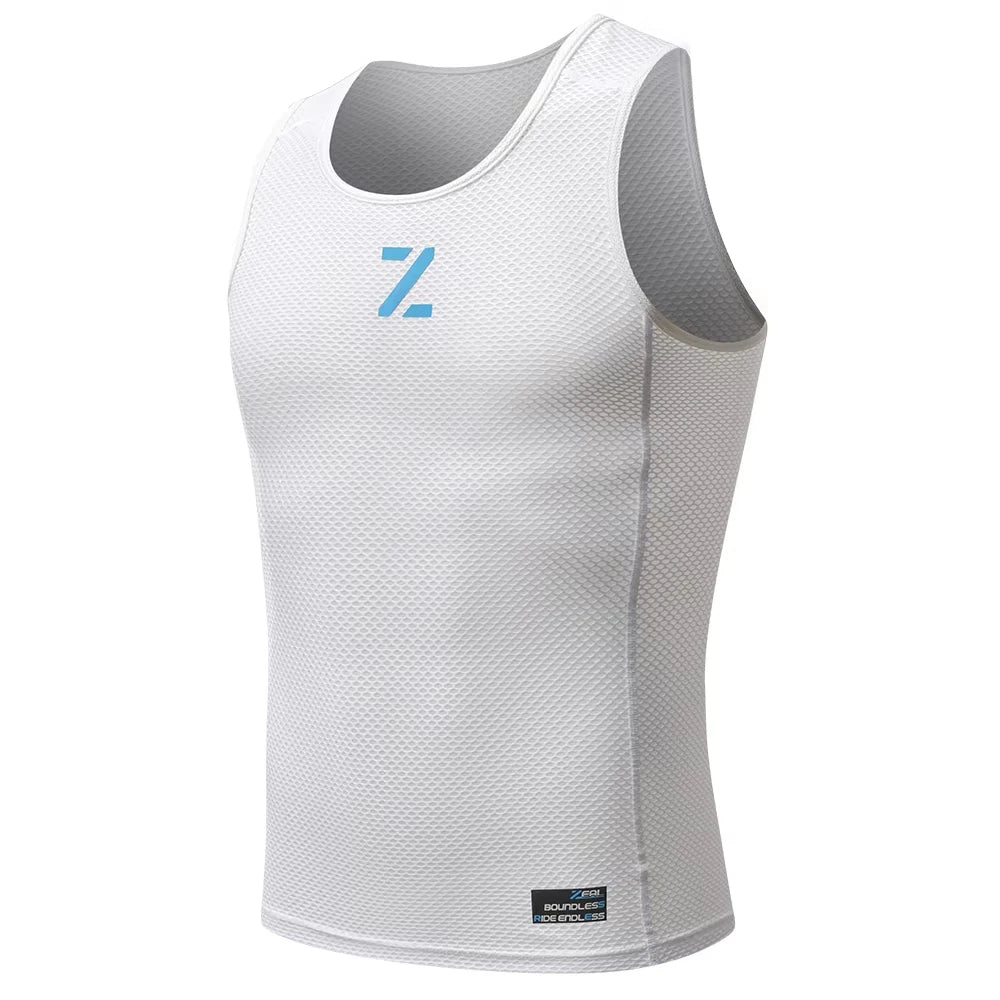 ZRSE Men's Breathable Mesh Vest Sleeveless Base Layer Unisex Black White Running Gym Cycling Sports Tank Top Quick Dry Underwear