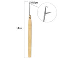 Crochet Hooks Kit Wood Handle Crochet Needles Yarn Weave Knitting Needles Set DIY Weaving Tool Wig Hair Extension Crochet Needle