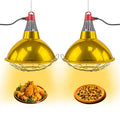 Buffet food warmer lamp set: stainless steel, silver, 2-pack with 4 bulbs, 110V commercial-grade heat retention for catering an