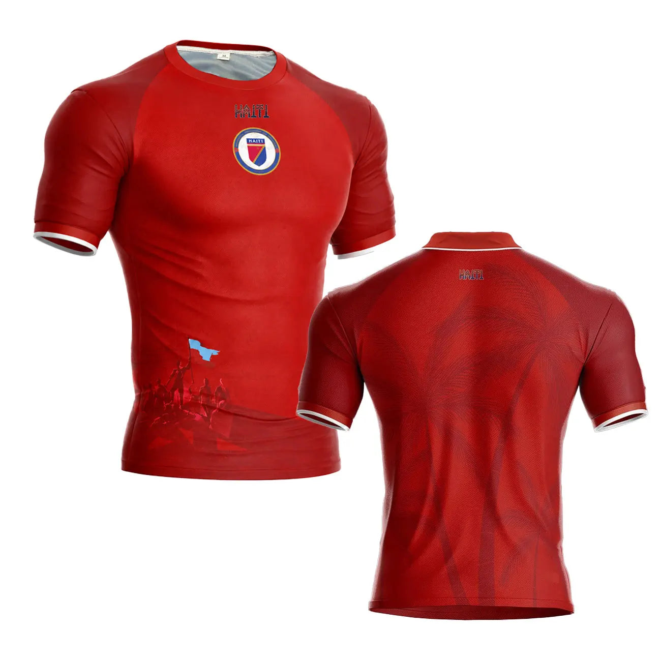 2026 Haiti Soccer Style Jersey Short Sleeve Sport T-Shirt Gym Training Workout Athletic Fitness Quick Dry Sportswear