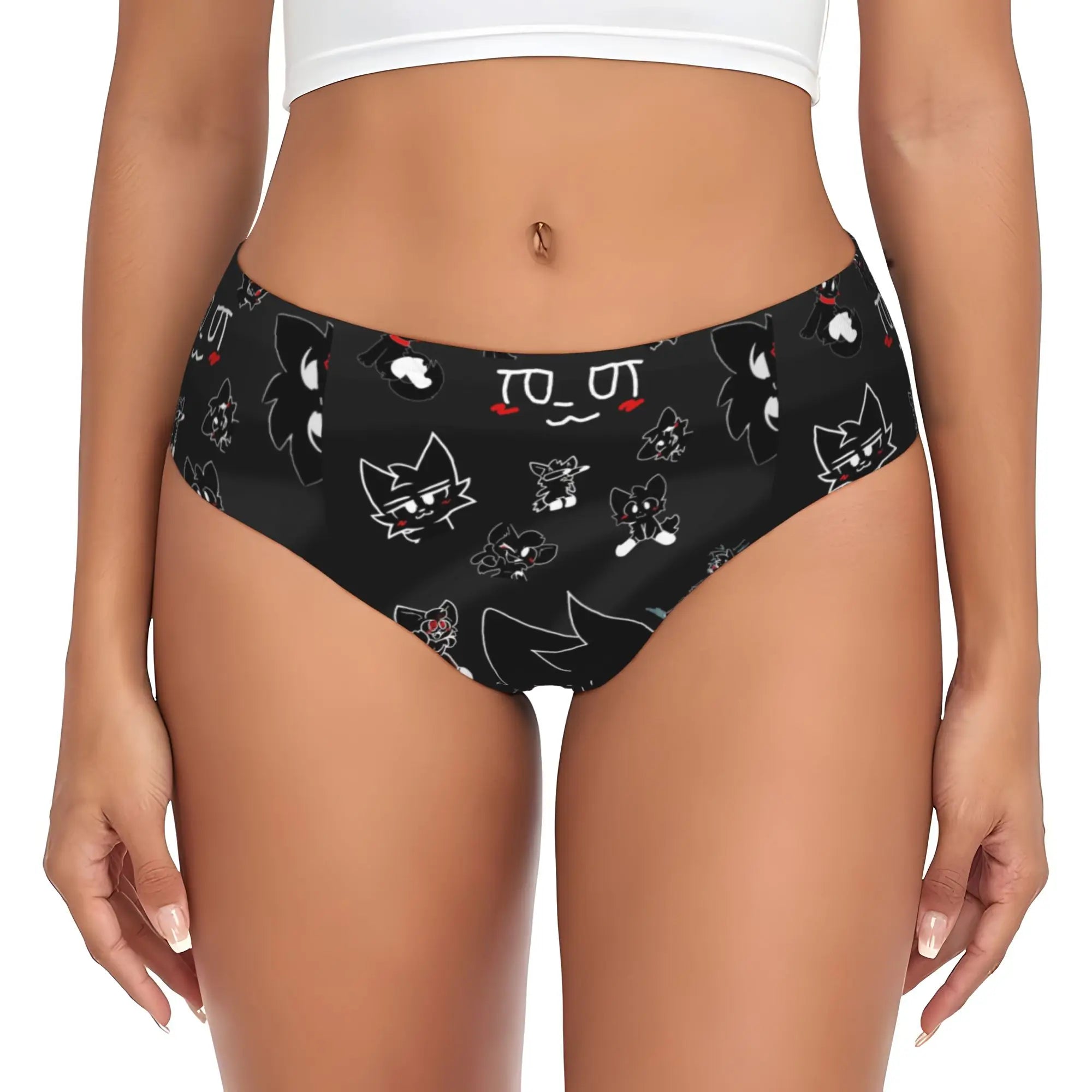 Custom Boykisser Silly Cat Briefs Underwear Women's Breathable Stretch Cute Cartoon Panties