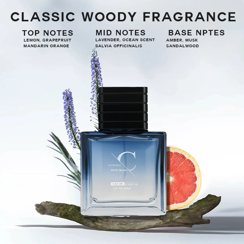 Men's Intense Blue 50ml Eau de Parfum - Woody Marine Fragrance with Long Lasting Fresh Scent, Modern Masculine Aroma for Daily Wear & Special Occasions, Elegant Gift for Him