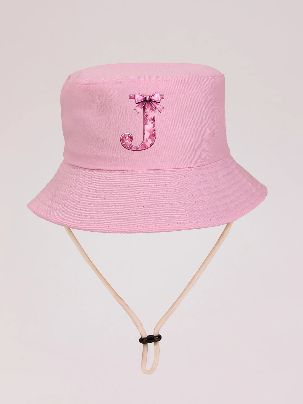 1pc pink baby girl bucket hat cap 3-8 years old Spring A-Z letter And  Summer Cap Features a ButterflyKnot Design with Fuchsia L