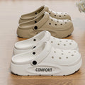 Women's Men's Slippers Summer Anti-Slip Couple Hollow Covered Toe Indoor Outdoor Casual Thick Bottom Sandals for Home Adults