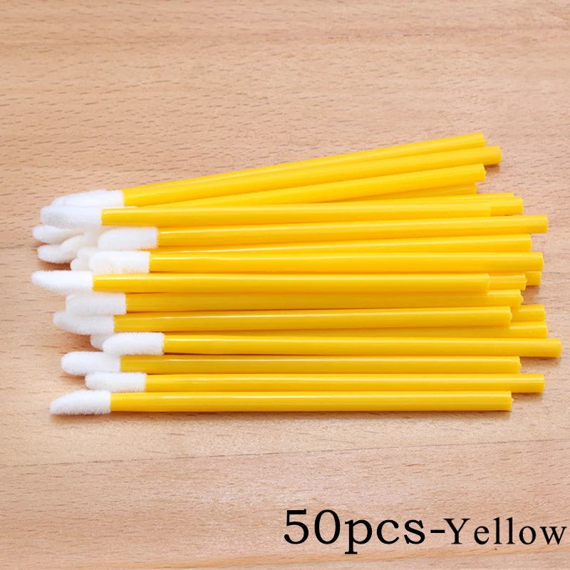 50pcs Disposable Lip Brushes Eyelash Applicator Mascara Wands Brush Lipstickers Wands  Makeup Tools EyelashExtension Supplies