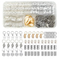 Dreadlock Braid Hair Decor Silver Tone Leaf Snowflake Wood Bead Shell Hollow Connection Ring Kit For Party Wig Styling