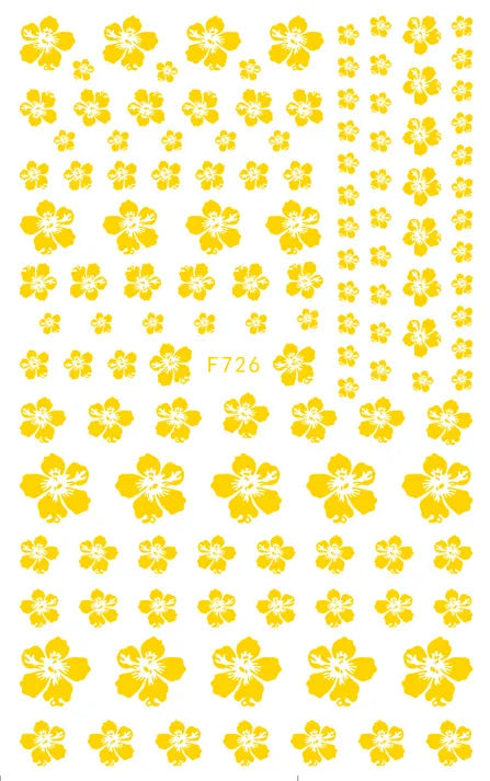 3d Nail Art Decals Grey Dry Florals Watercolor Nuance Flowers Adhesive Sliders Nails Stickers Decorations For Manicures Tips