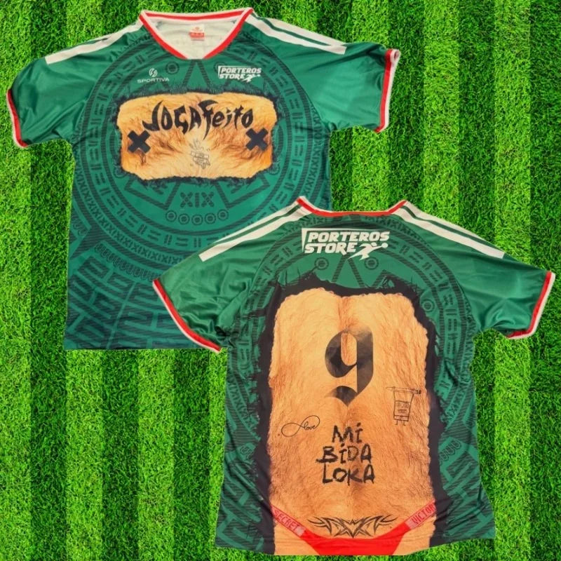 Instagram Hot Selling Mexican Parody Jersey with Realistic Red Underwear Tattoo Print - 2026 New Unisex Casual Sports T-Shirt