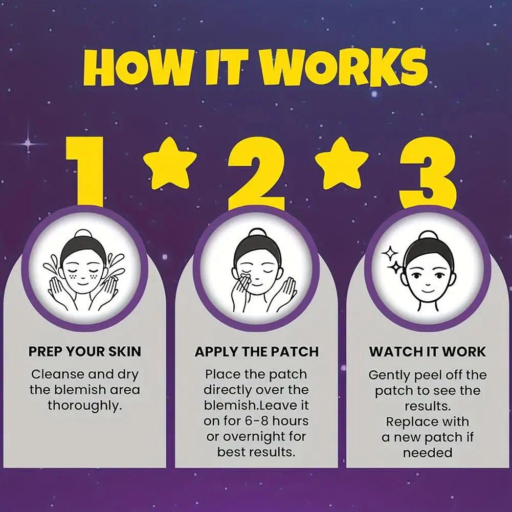 1/2Box Star Pimple Patches For Face Hydrocolloid Acne Blemish Pimple Patches Cute Stars Multicolor Hydrocolloid Acne Patch
