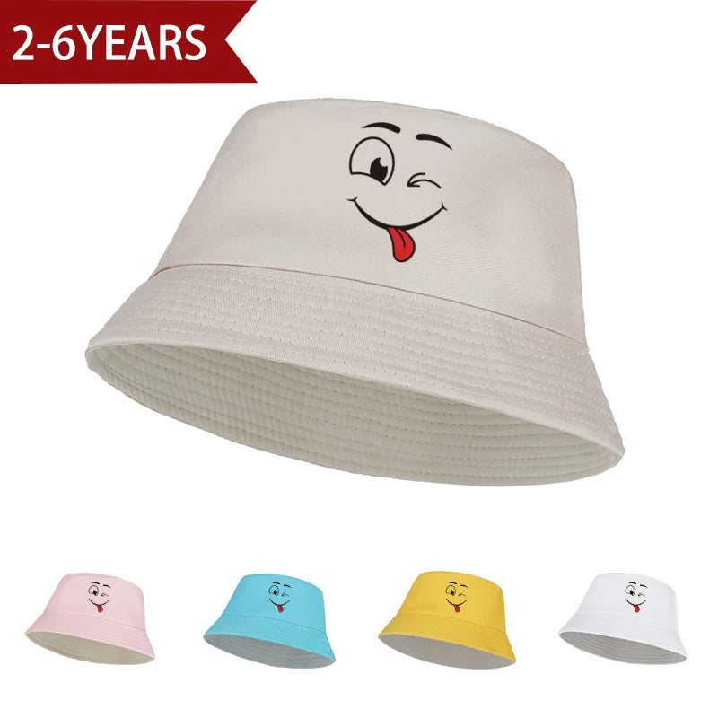 Funny-faced Fisherman's Hat for Children Ages 2–6: Breathable, Casual Sun Hat Perfect for Kids' Daily Outings and Playtime