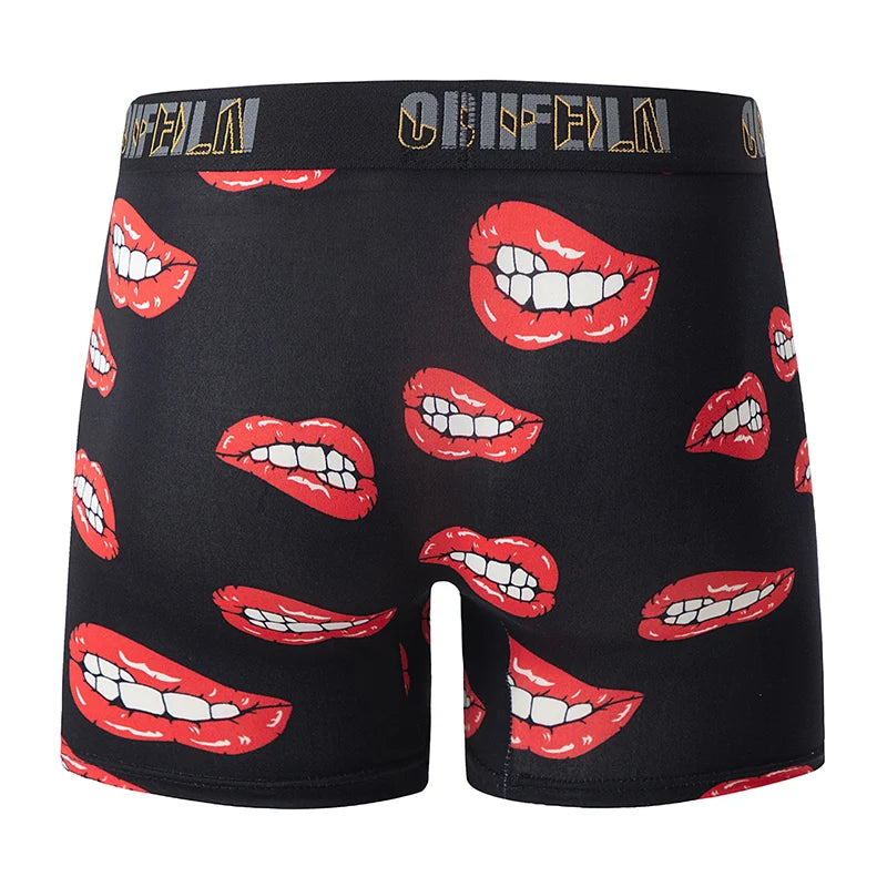5/10 piece set of men's fashionable printed underwear, comfortable and soft boxer shorts, plus size sports base shorts