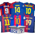 Sanduku la Siri la Jezi ya Soka Iliyotiwa Saini ya FC Barcelona yenye COA ya PSA JSA au Beckett