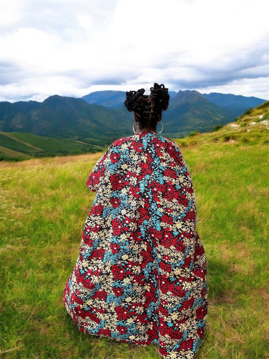 Koti la Kimono la UKA lenye Chapa Nzito ya Kiafrika - Nguo za Nje za Ankara Zilizotengenezwa kwa Mikono kwa Wanawake