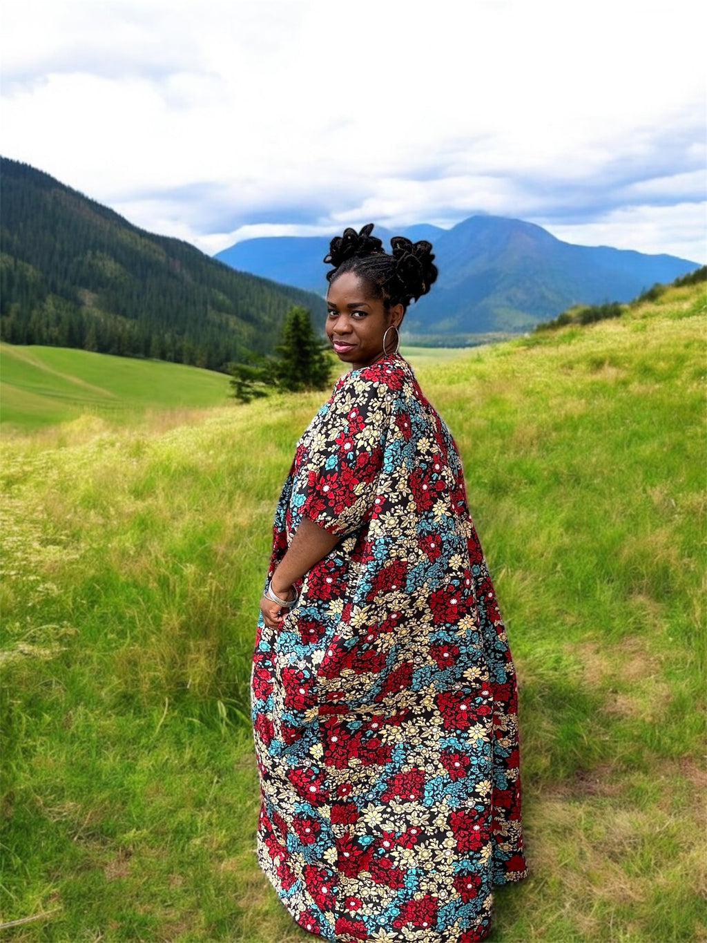 Koti la Kimono la UKA lenye Chapa Nzito ya Kiafrika - Nguo za Nje za Ankara Zilizotengenezwa kwa Mikono kwa Wanawake