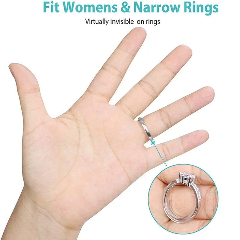Ring Size Adjuster Soft Silicone 8-Piece Set Comfortable Non-Slip Jewelry Tool for Engagement Wedding Jewelry Making