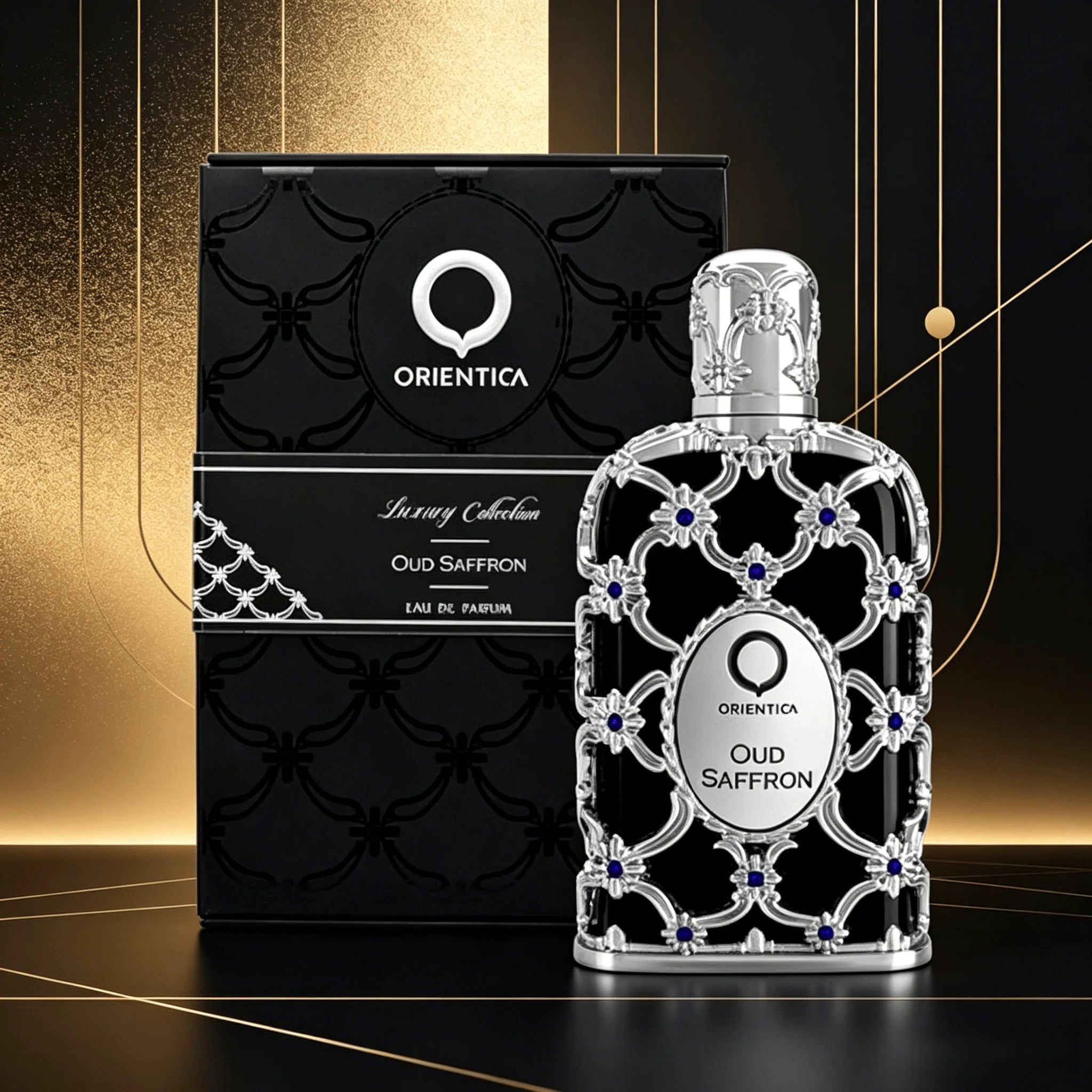 Orientica Luxury Collection Oud Saffron Eau De Parfum 2.7oz / 80ml – Oriental, Vanilla, Saffron, Woody, Patchouli, Musk, Agar Wood – Arabic Perfume for Men & Women