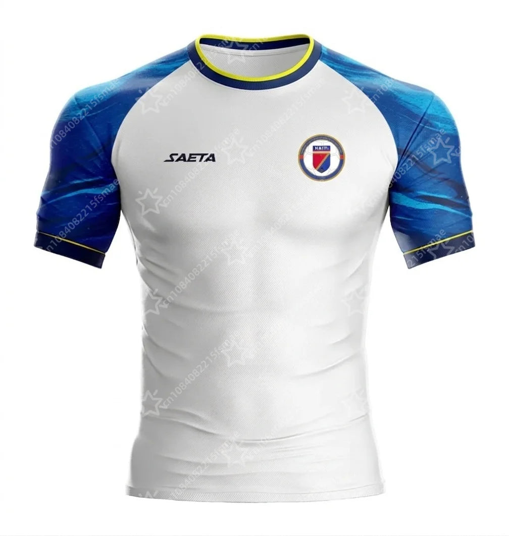 New Haiti Soccer Jersey Short Sleeve Sport T-Shirt Gym Training Workout Athletic Fitness Running Tops Kids Quick Dry Sportswear