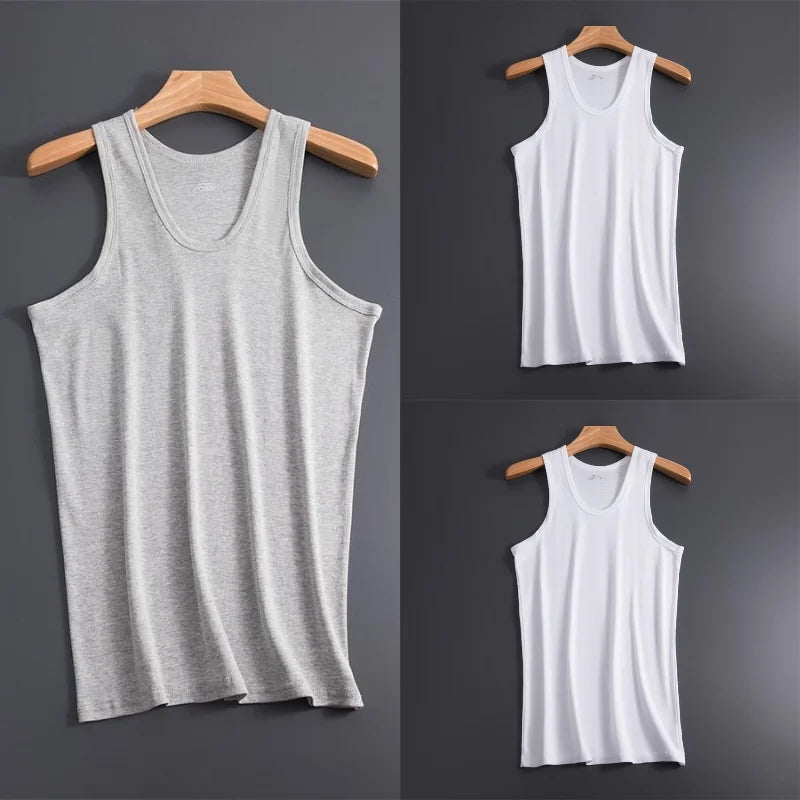 3Pcs Men Muscle Vests Cotton Mens Underwear Sleeveless Tank Top Solid Muscle Vest Undershirts Gymclothing Bodybuilding Tank Tops
