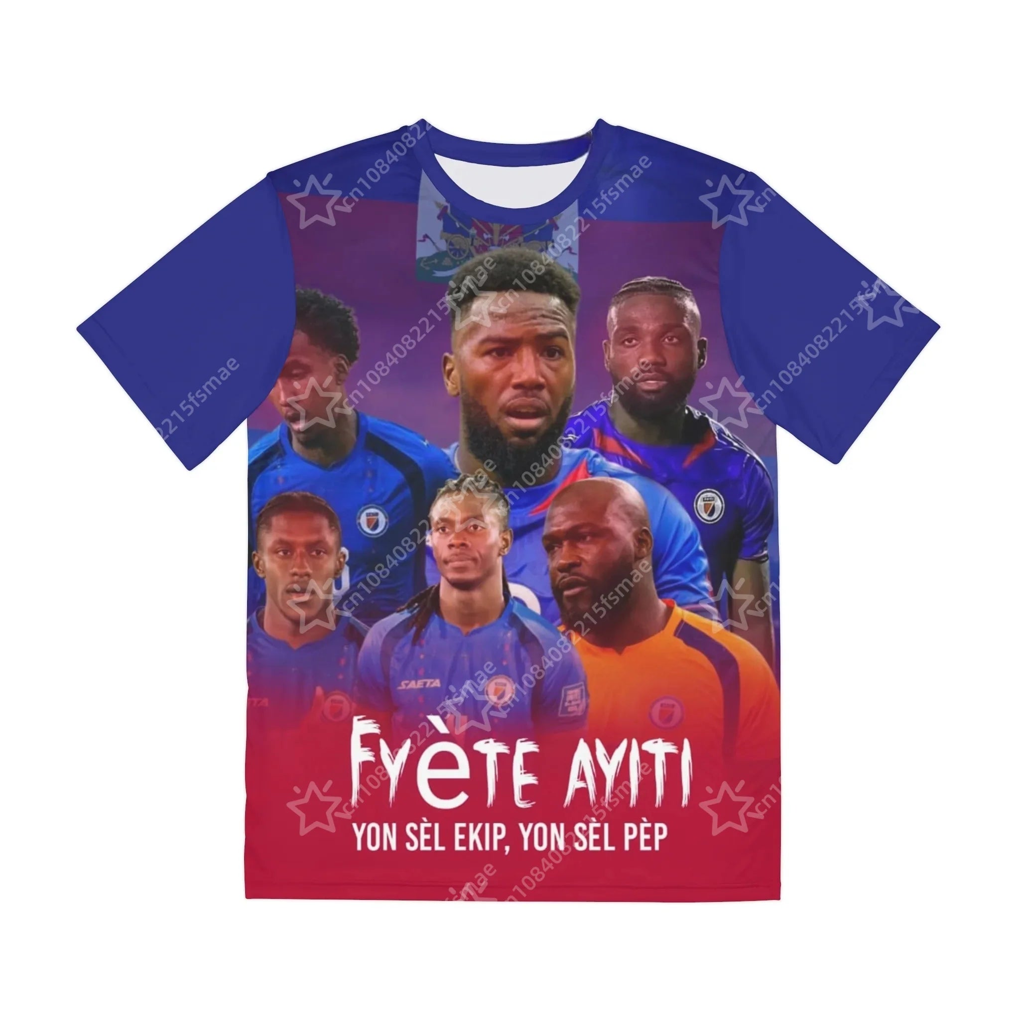 Haiti Soccer Jersey Mondial 2026 Football T-Shirt Men's Family Sportswear Casual Short Sleeve Camiseta De Futbol Fyète Ayiti Top