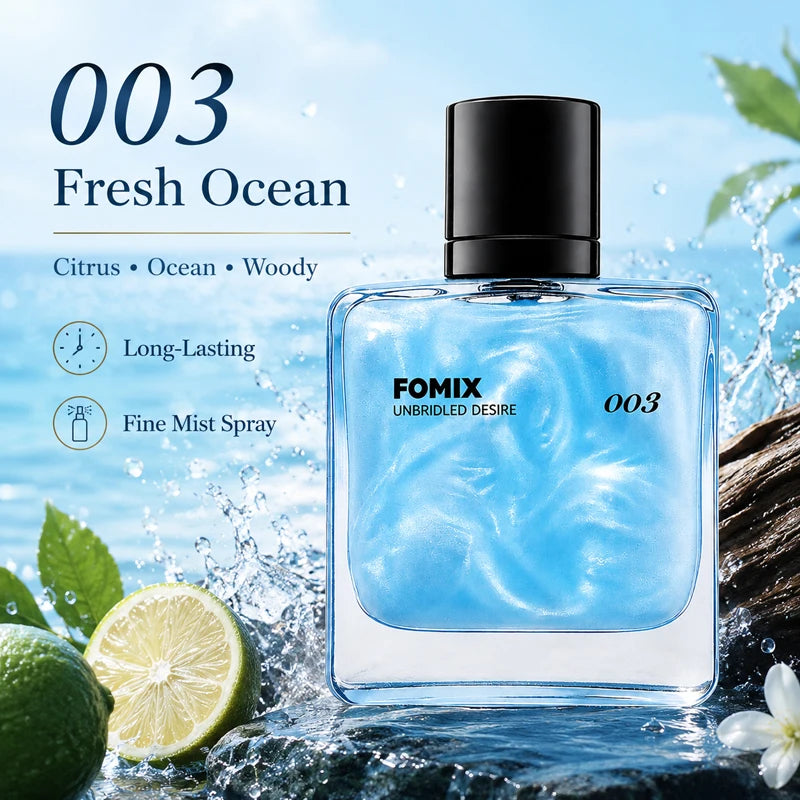 FOMIX 2PCS Men's Perfume Set, Long Lasting Fresh Ocean & Warm Seductive Eau De Parfum Spray, Citrus Floral Musk Woody Cologne, Day Night Portable Fragrance Gift for Him