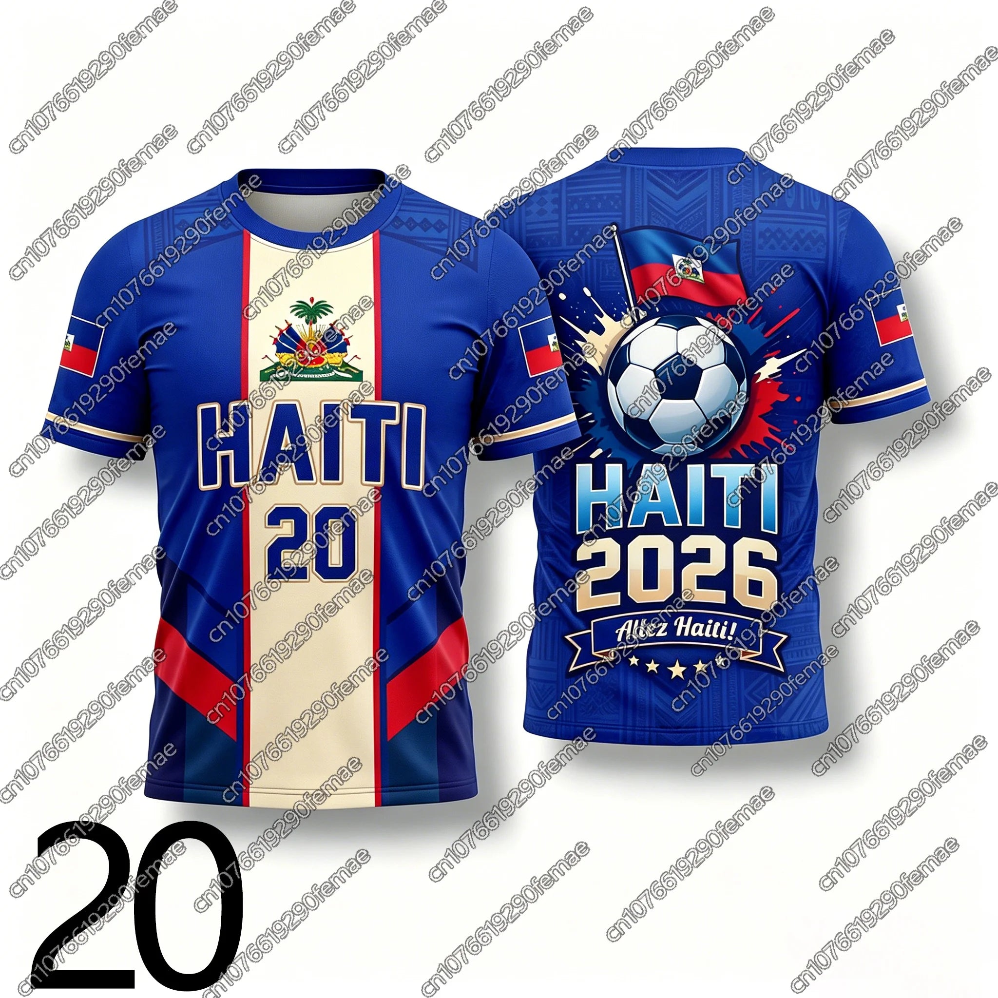 2026 New Summer Haiti Fans T-Shirt Unisex Football Style Name Number Print Jersey Boys Girls Sports Top Hiking Outdoor Apparel