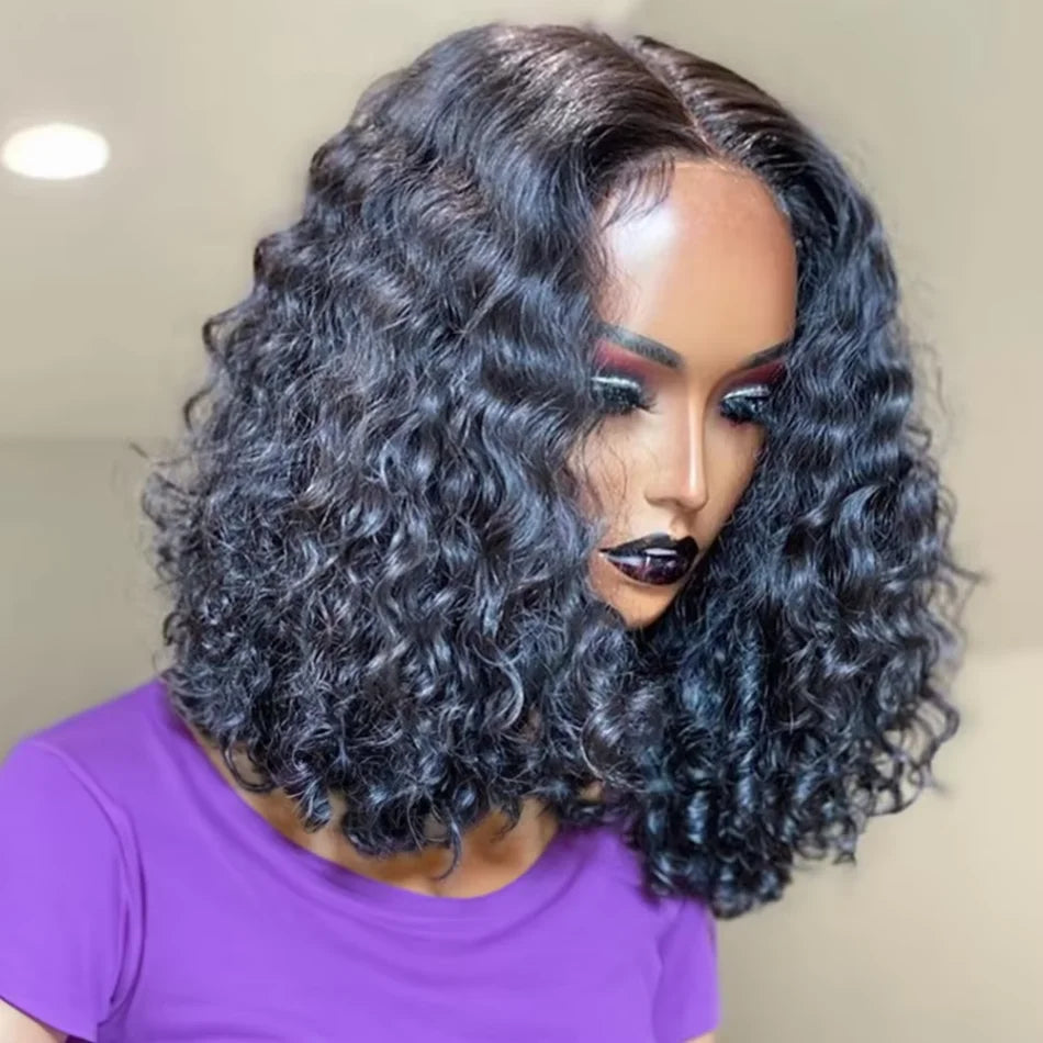 Highlight Honey Blonde Wear And Go Glueless Bob Wig Human Hair Curly Deep Wave Ombre Brown 5X5 Hd Lace Closure Wig 250 Density