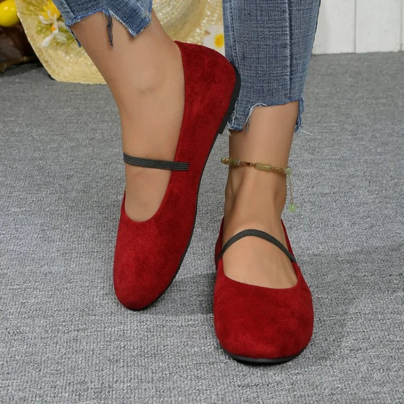 ballet flats women round toe elastic band shoes newwomen cozy 2026