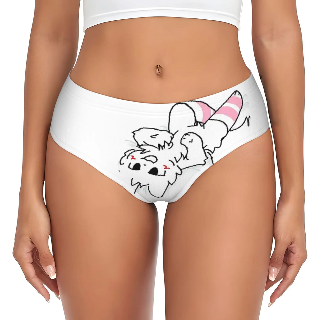 Custom Boykisser Silly Cat Briefs Underwear Women's Breathable Stretch Cute Cartoon Panties