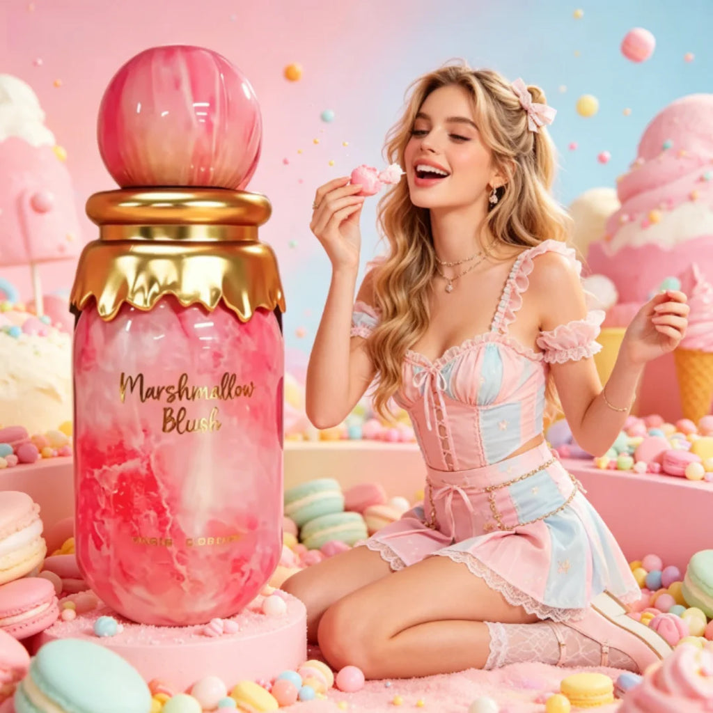 Brand Paris Corner Marshmallow Blush: Sweet Strawberry & Marshmallow Gourmand Perfume for Women, 3.4oz Long-Lasting Fragrance