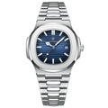 POEDAGAR Square Luxury Men Wristwatch Waterproof Luminous Date Stainless Steel Male Clock Business Sports Quartz Watches For Men