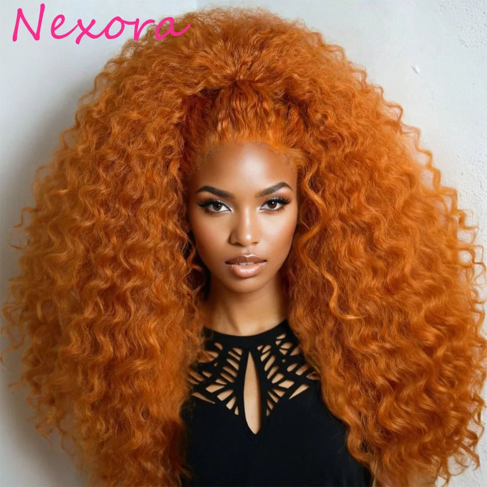 Nexora 350 Ginger Deep Wave Human Hair Wig 30 Inch 13x4 Lace Front  Wig Water Wave 13x6 Frontal For Women Curly Wigs Hd Lace