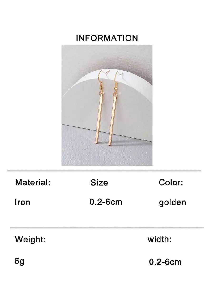 Rectangle Drop Earrings For Women Fashion Simple Long Dangle Earring