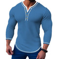 Fashion Mens Tops Mens Undershirt Regular Slim Soft Solid Color Blouse Pullover Sweatshirts T-Shirt Comfortable