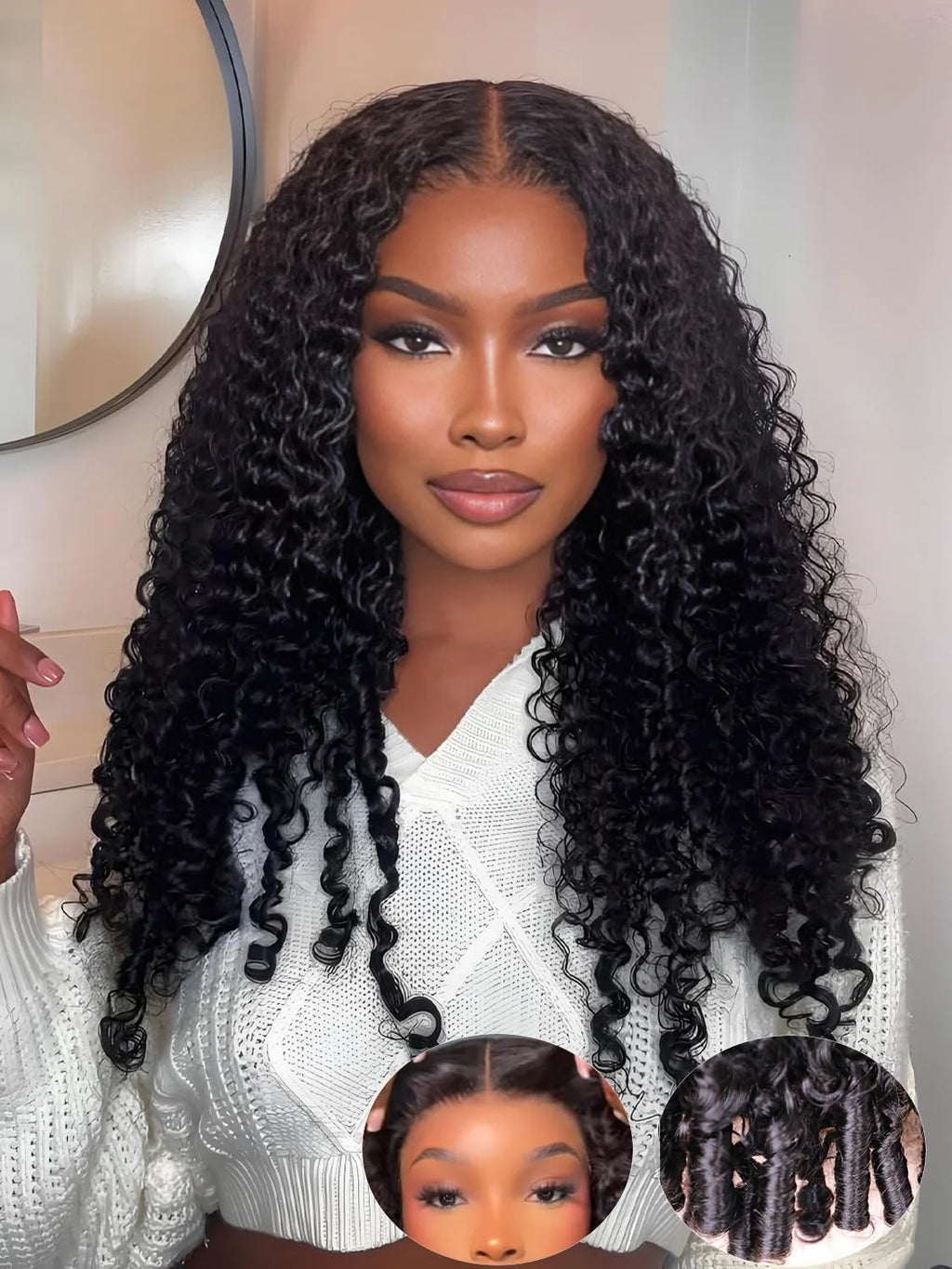 13x6 Glueless Lace Front Wigs Human Hair 7x6 Glueless Closure Wig Pre Plucked 13x4 HD Lace Frontal Burmese Curly Wig 220 Density