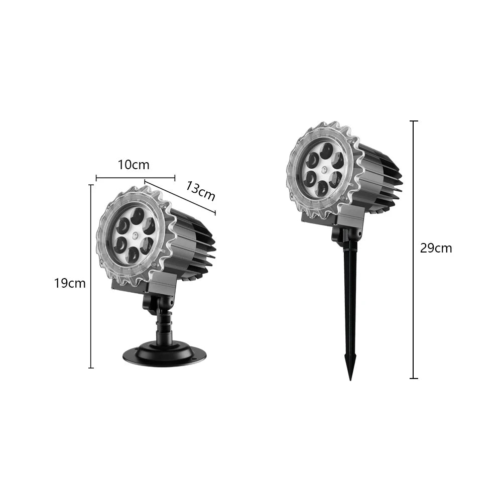 LED Christmas Snowflake Projector Lights Dynamic Rotating Outdoor Landscape Christmas Light 9W White Snow Outdoor Holiday Lights