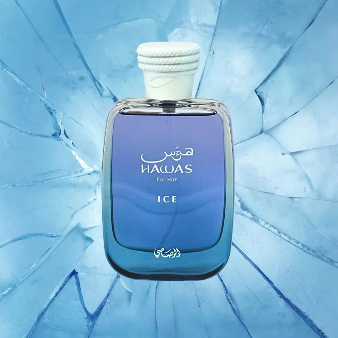 Premium Hawas Ice Eau de Parfum for Men, Long-Lasting Fresh Aromatic Citrus Masculine Fragrance, 100ml