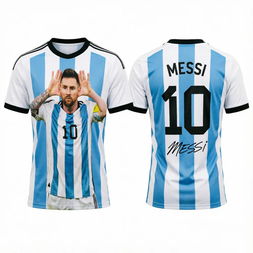 2026 Messi Argentina Team Football Jersey Match & Training Kit Summer Sports Men's T-Shirt Children's Clothing Tee Y2k Woman ﻿