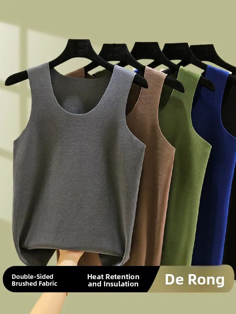 Warm Thermal Vest for Men Loose Fit Winter Underwear Seamless Base Layer Top Large Size mid Youth Indoor Cold Shoulder