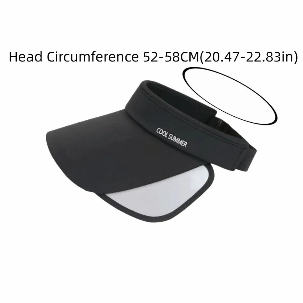Breathable Sun Protection Hat Adjustable Lightweight Stretchable Brim Hat Polyester Solid Color Empty Top Sun Hat Versatile
