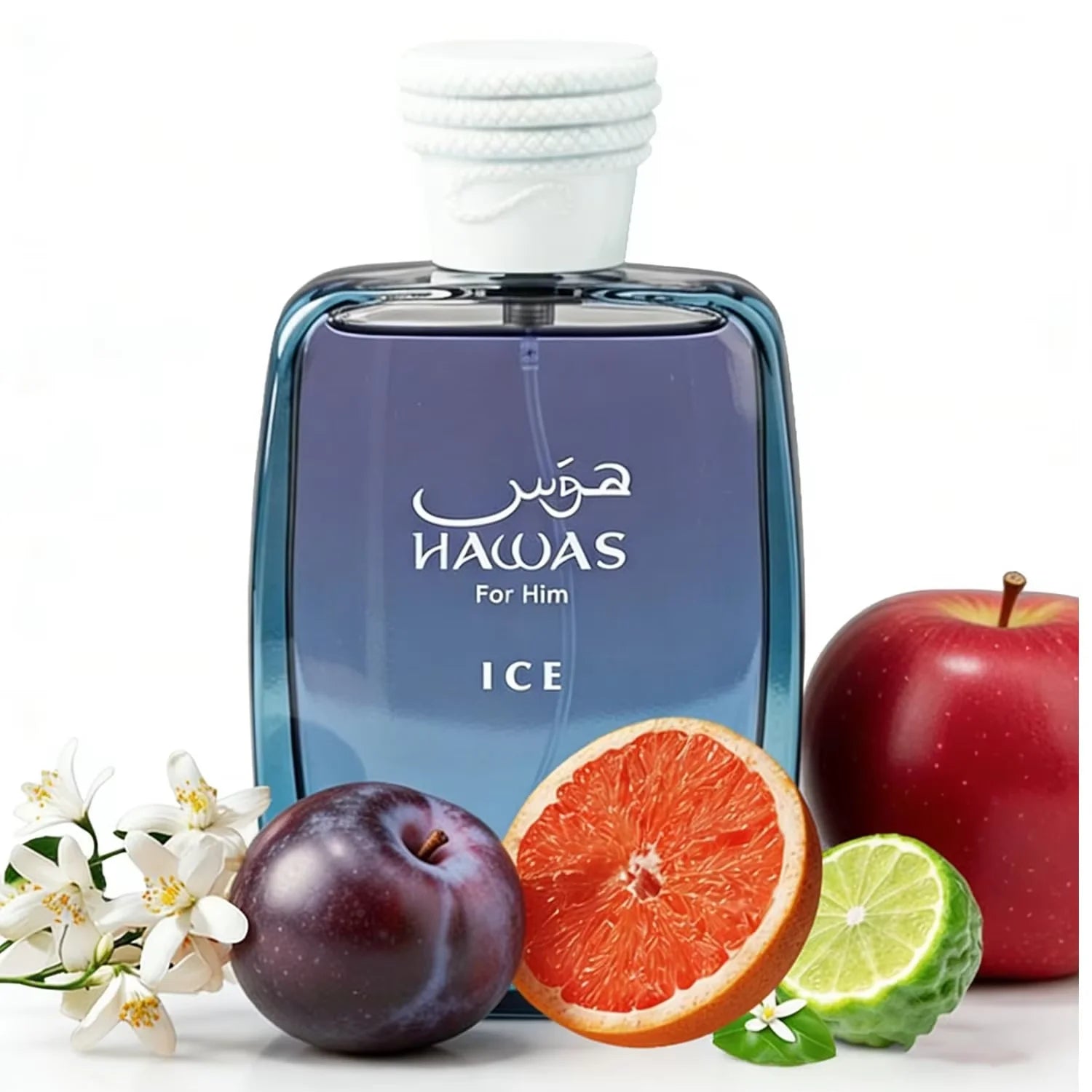 Premium Hawas Ice Eau de Parfum for Men, Long-Lasting Fresh Aromatic Citrus Masculine Fragrance, 100ml