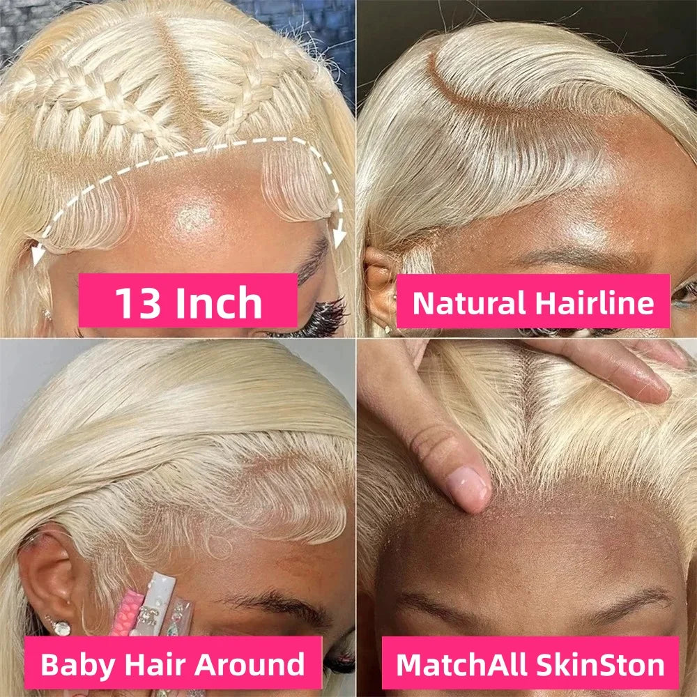 30 38 Inch Honey Blonde 13x6 HD Body Wave Lace Frontal Human Hair Wig 613 Colored Wigs 13x4 Transparen Lace Front Wig For Women