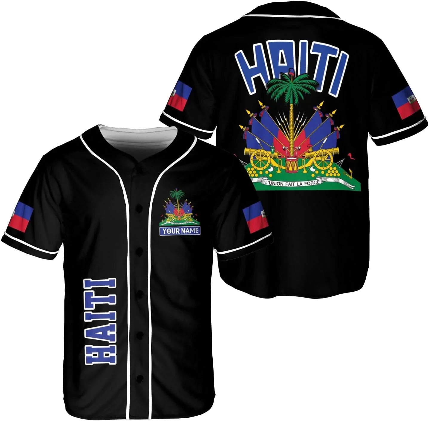Personalized Name Haiti 3D Printed Summer Fashion Men's Baseball Jersey Unisex Street Hip Hop Baseball Shirt KZ24